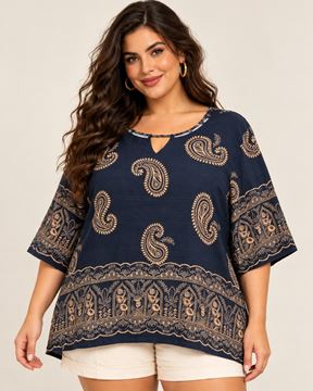 Immagine di FLOWY BLOUSE WITH PAISLEY IDEAL FOR THE CURVY WOMAN
